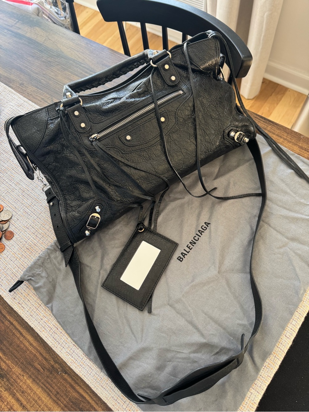 Balenciaga Classic City Agneau Lambskin Bag – Black / Silver Hardware